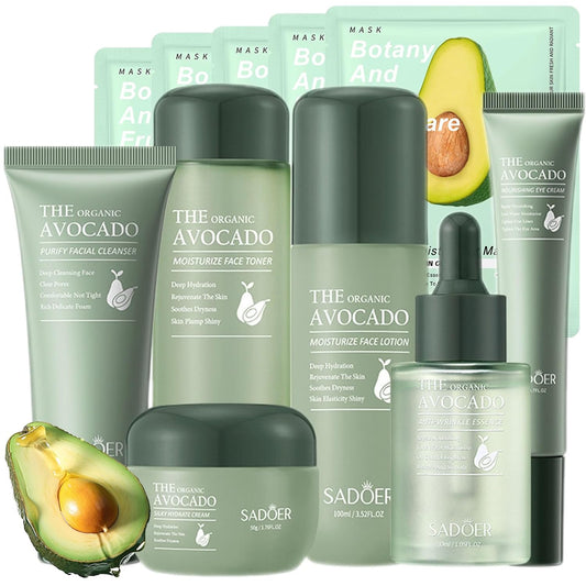 Kit completo para spa facial com abacate